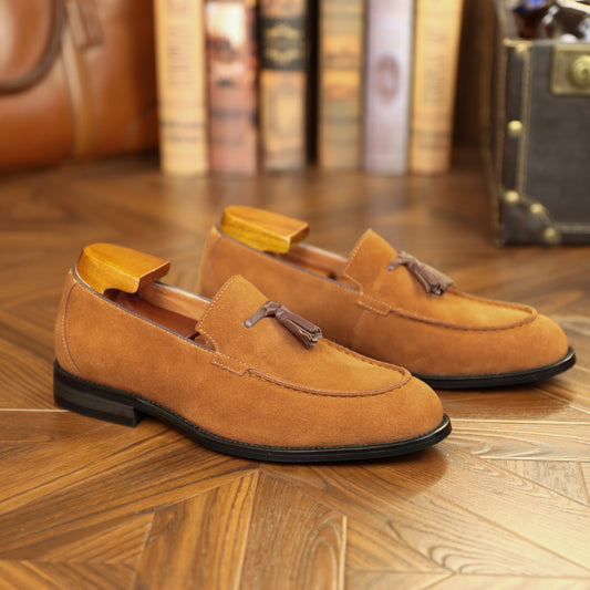 Men's Tassel Slip-on Lofter British Style Matte Leather Shoes