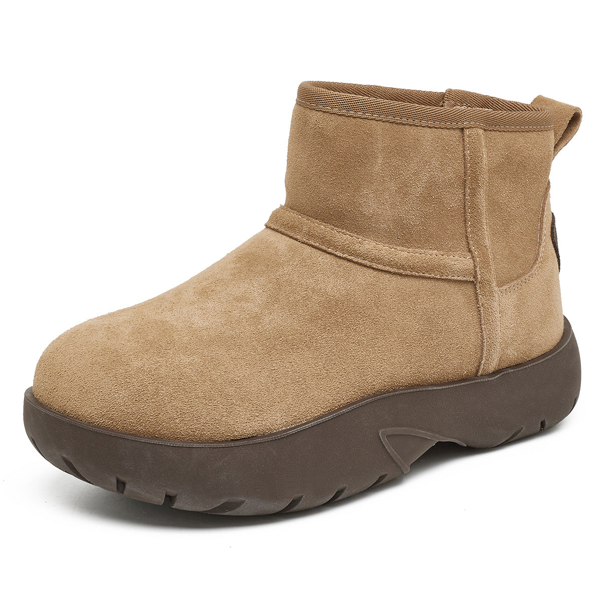Women's Winter Thickened Veet Ankle Retro Solid Snow Boots