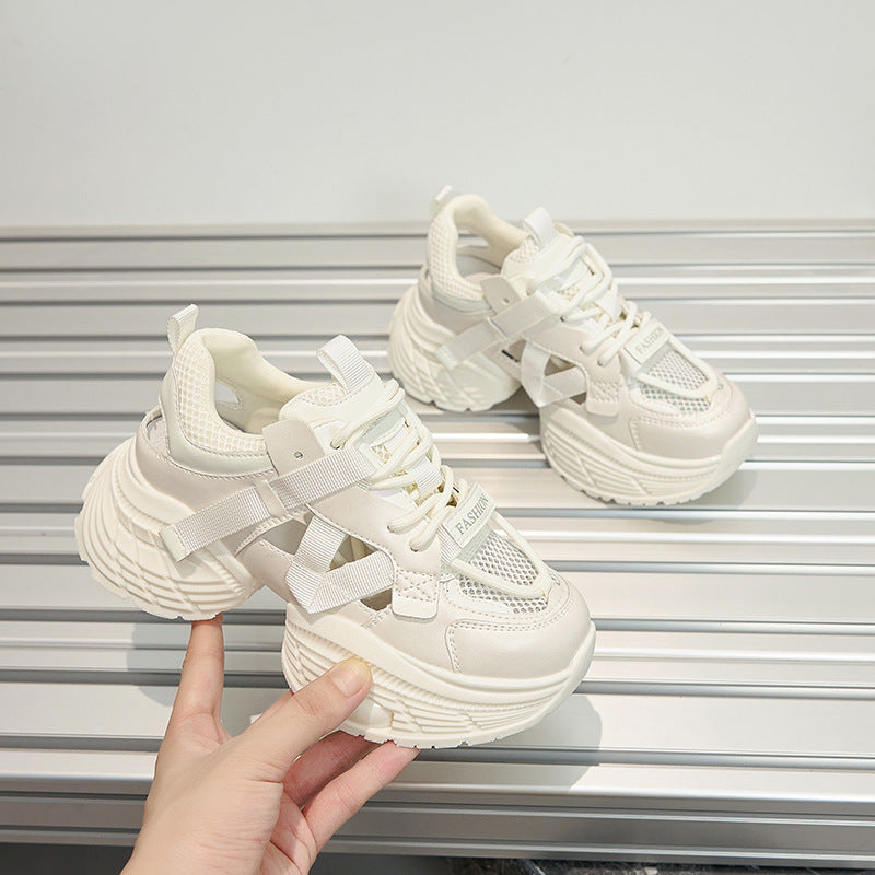 Women's Sier Fashion Clunky Height Increasing Lightweight Sneakers