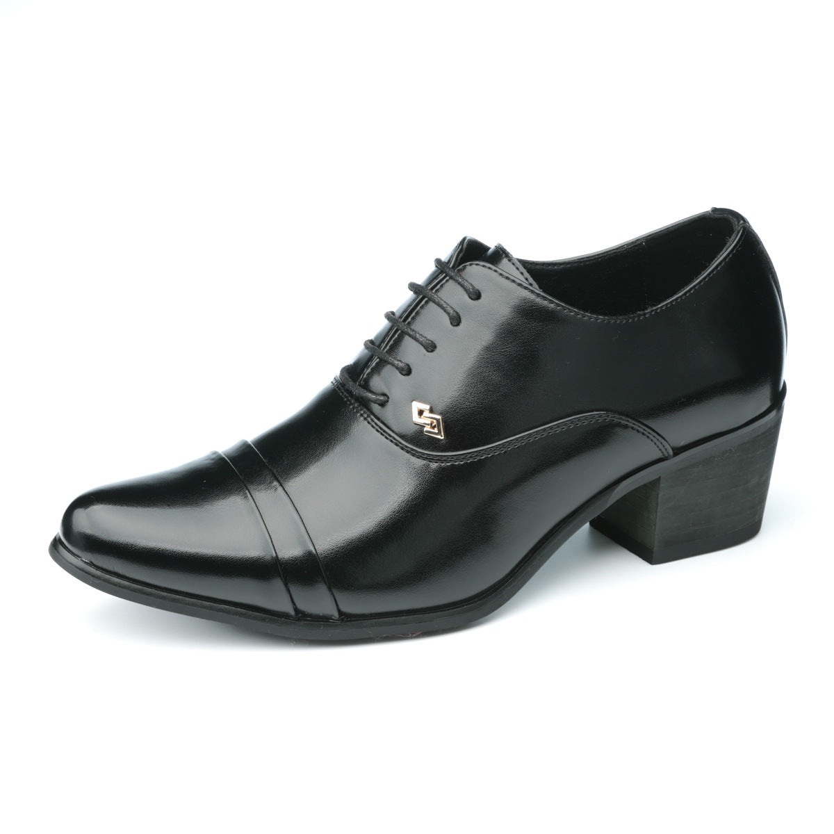 Men's Cuban Height Increasing Fashion Slip-on High Banquet Heels