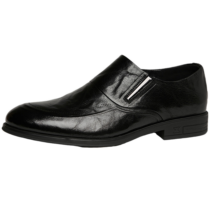 Men's Business British Style Slip-on Formal Wear Derby Soft Breathable Men's Casual Leather Shoes