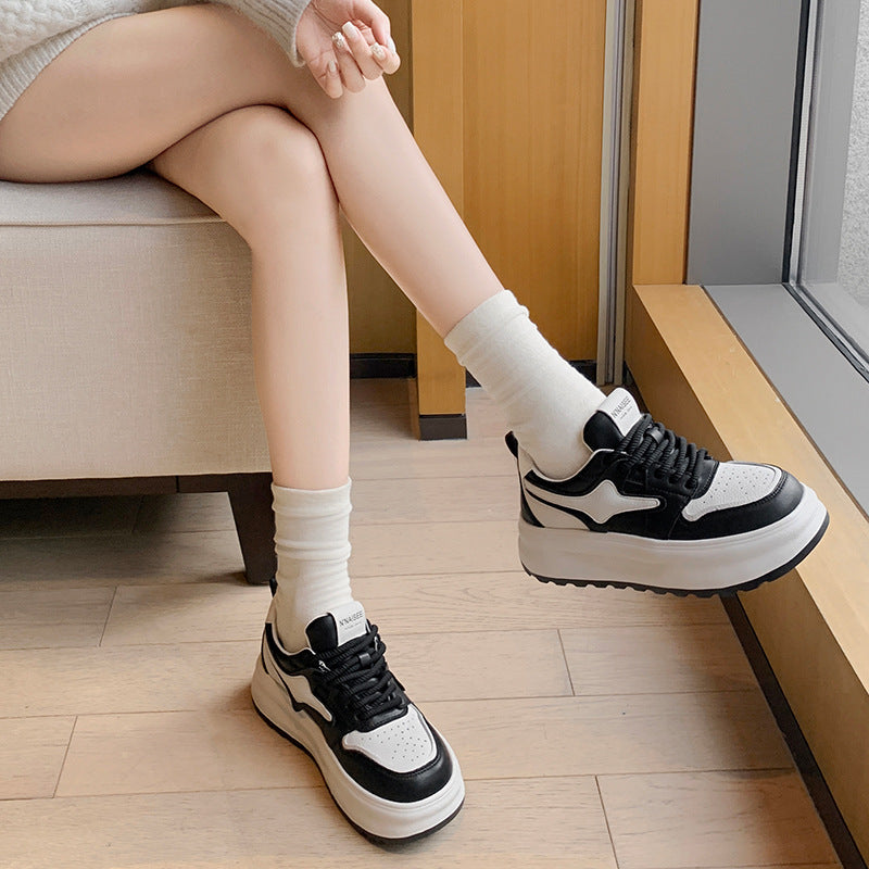Women's Platform White Spring Round Head Leisure Casual Shoes