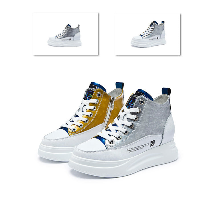 Women's Hidden White Platform Sports Board Casual Shoes