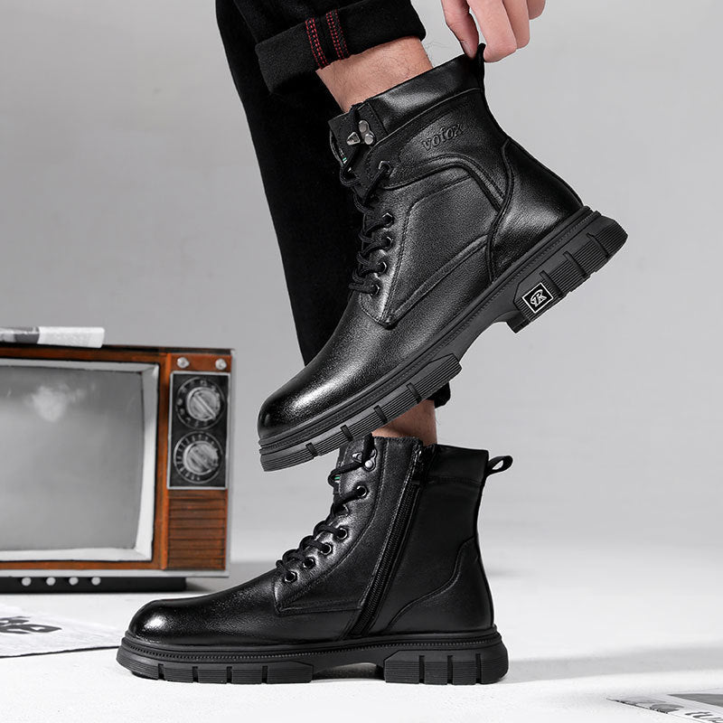 Men's Layer Cowhide Martin Tooling Style Real Boots