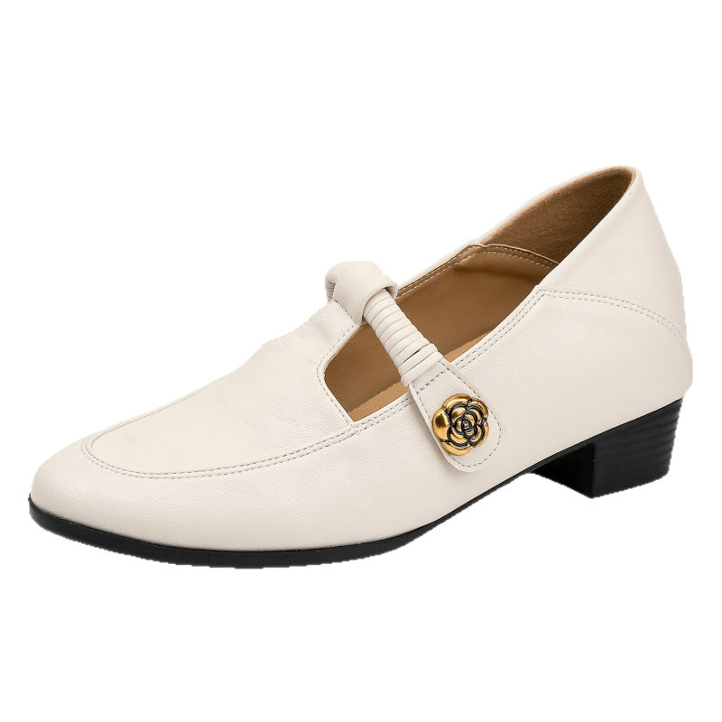 Women's Camellia Mary Jane Spring Shape With Leather Shoes