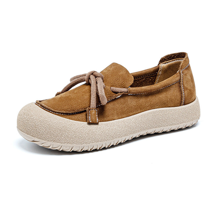 Women's Layer Cowhide Soft Bottom Surface Handmade Women's Casual Shoes
