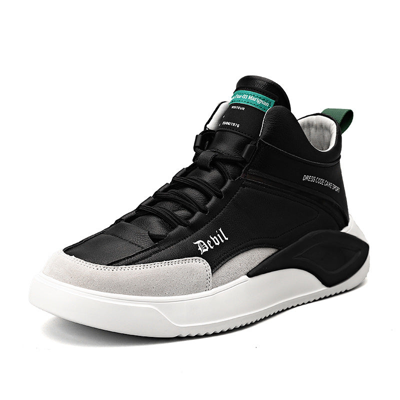 Men's Cotton Genuine Made Korean Fashion Spring Sports Board Thick Sneakers