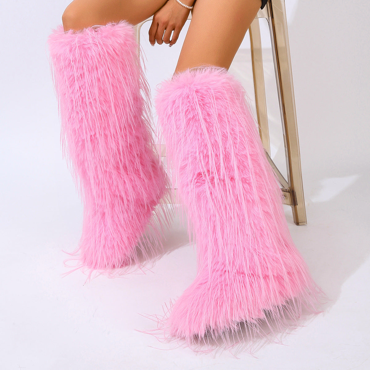 Women's Winter Niche Tassel Long Fur Fashionable Snow Boots
