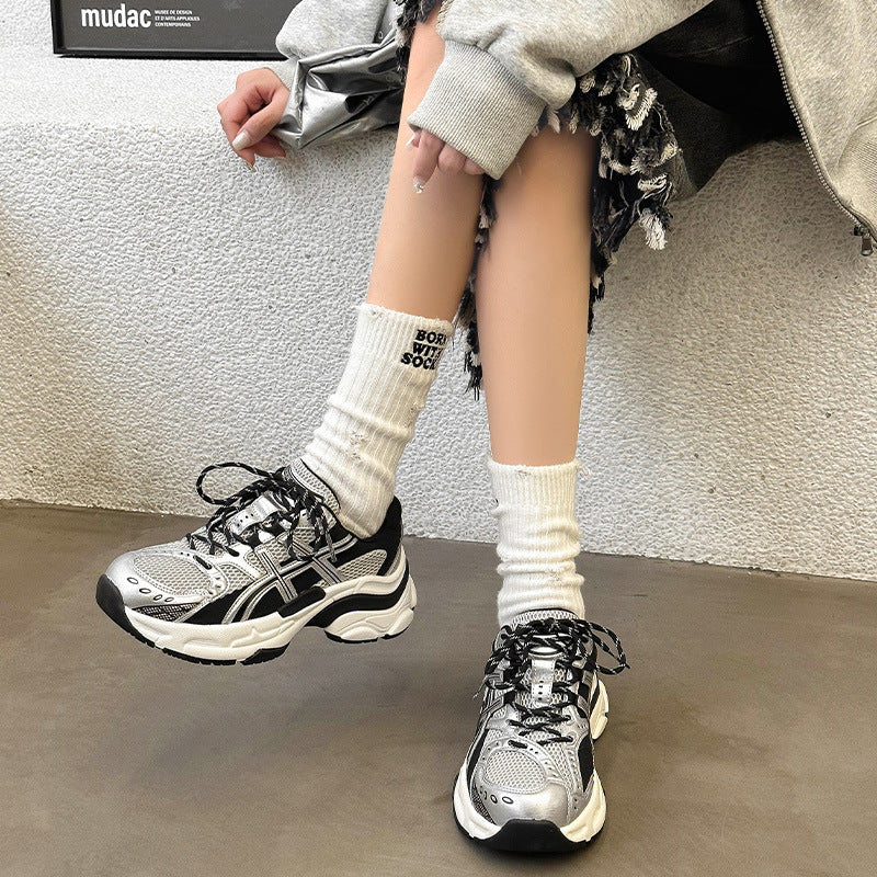 Women's Fleece-lined Winter Thick Bottom Lightweight Color Matching Increased Sneakers