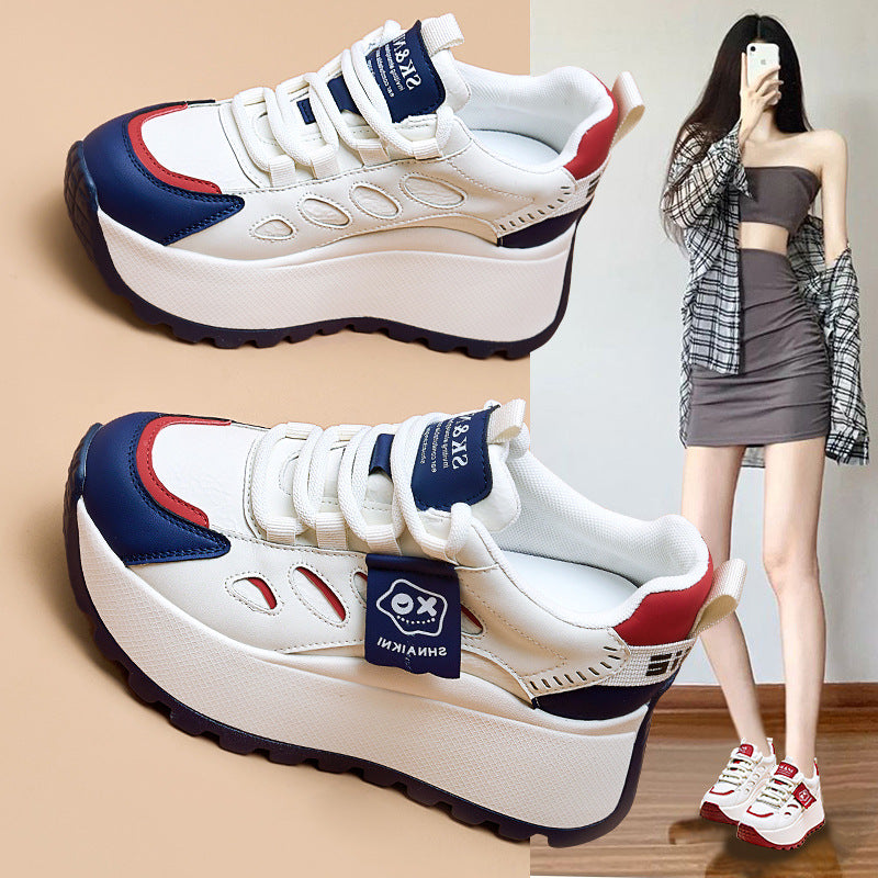Women's Thick Bottom Heightened Daddy Fashionable Muffin Sneakers