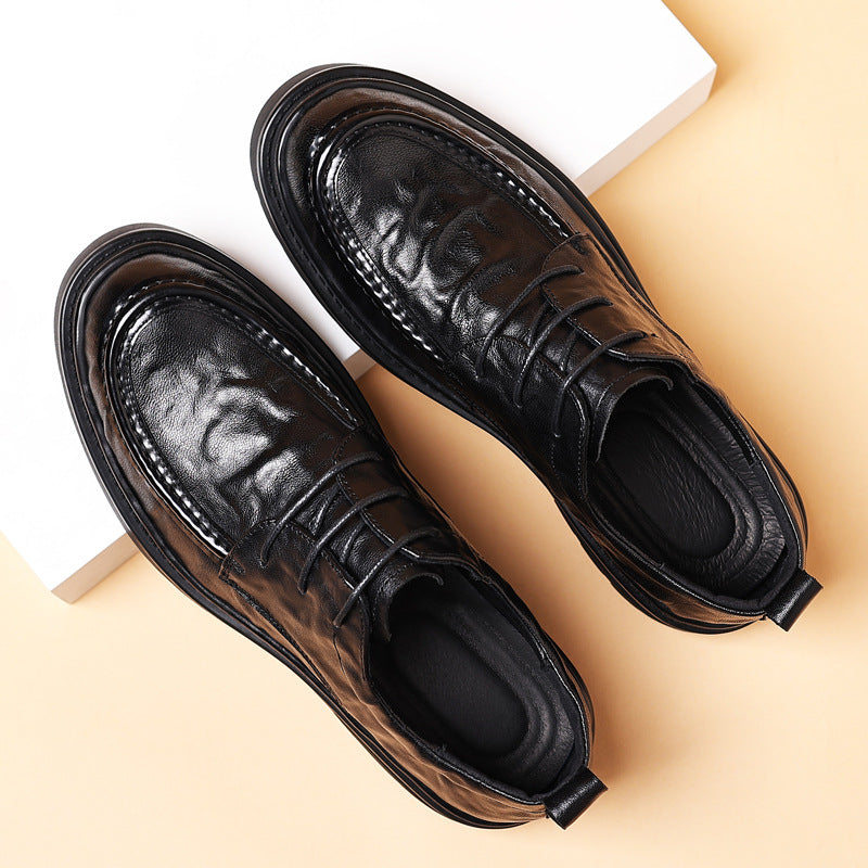 Men's Sheepskin Genuine Business Formal Wear Big Leather Shoes