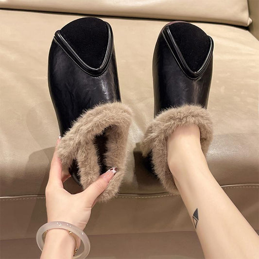 Women's Fleece Lined Flats Faux Lamb Lining Warm Casual Shoes