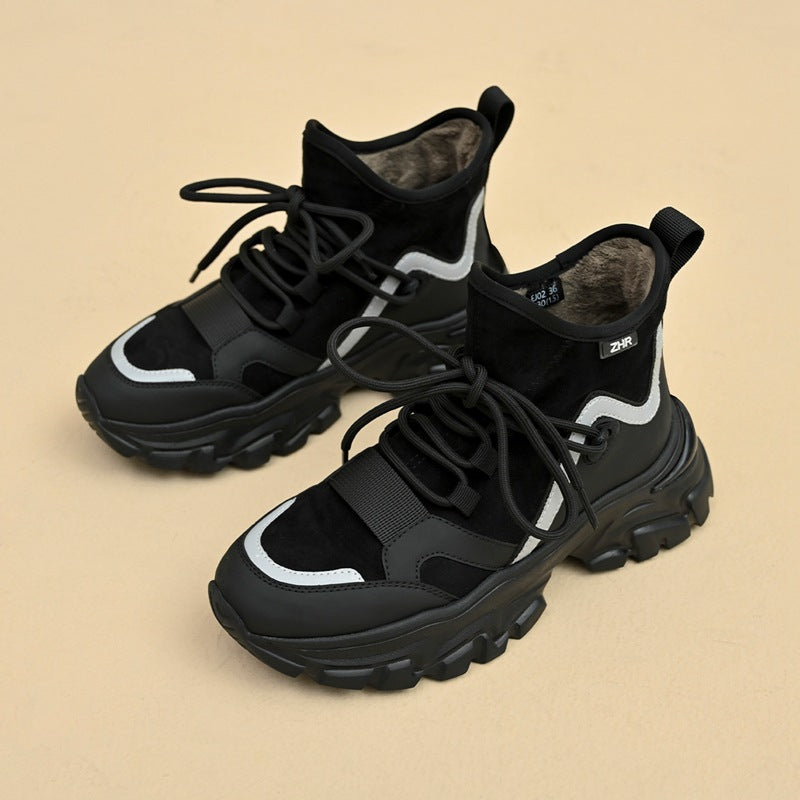 Women's Warm Platform Dad Winter Fleece-lined Bag Women's Sports Shoes
