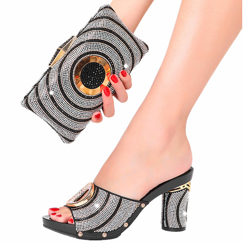Women's Green African Plus Size Fashion Wedding Heels