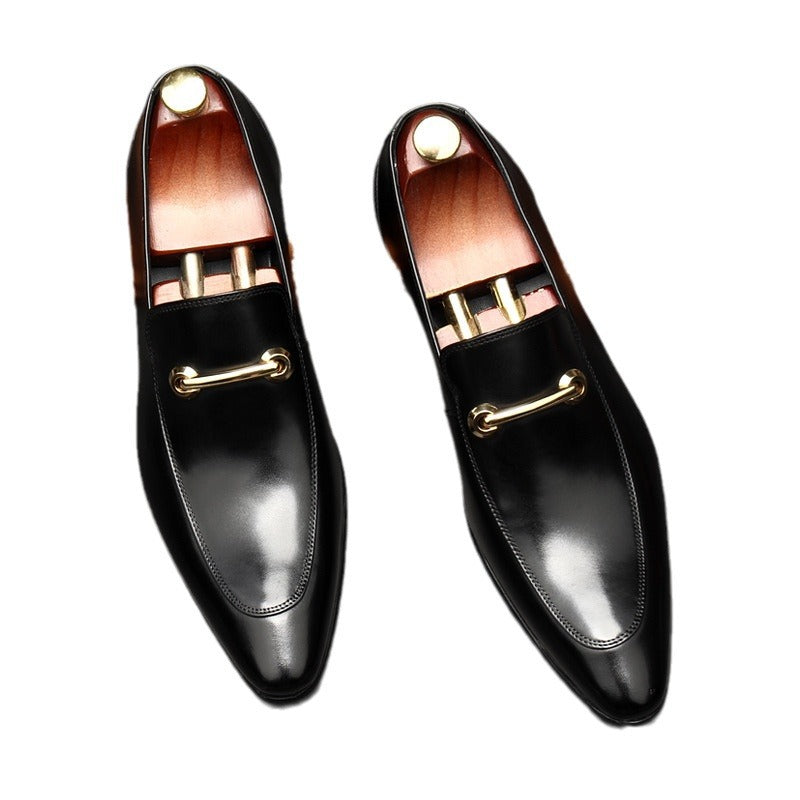 Men's British Style Business Trendy Toe Cattlehide Fashion Casual Shoes