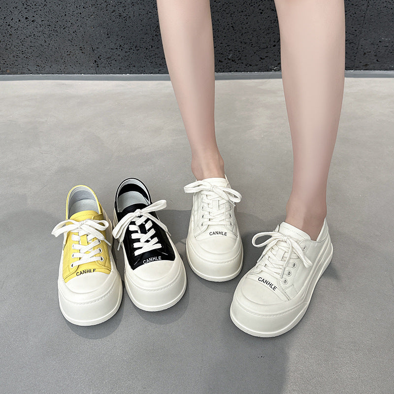 Women's Invisible Height Increasing White Simple Cute Wild Two-way Platform Women's Sports Shoes