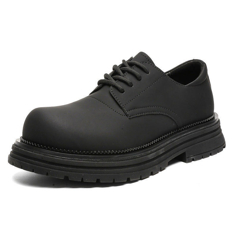 Men's Big Head Thick Bottom Increased Derby Leather Shoes