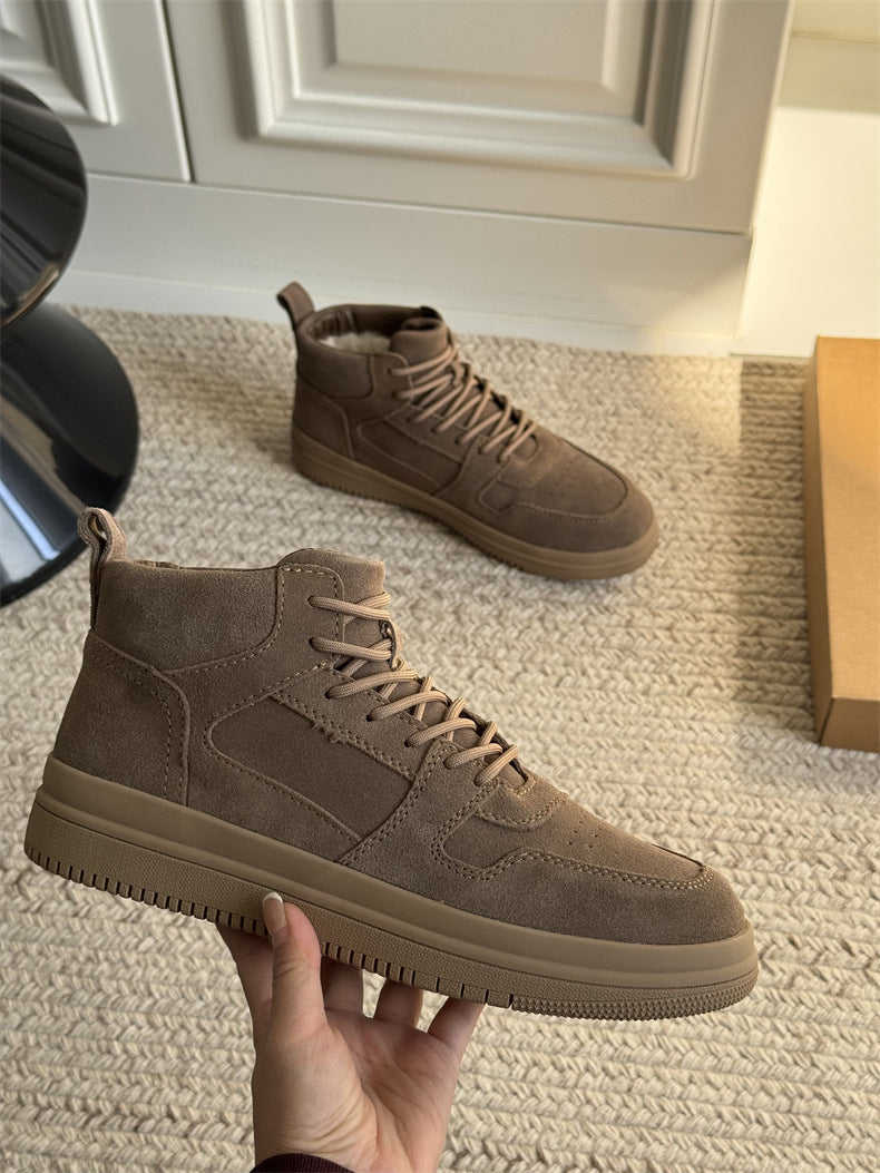 Men's Winter Sheep Fur Integrated High Top Snow Boots