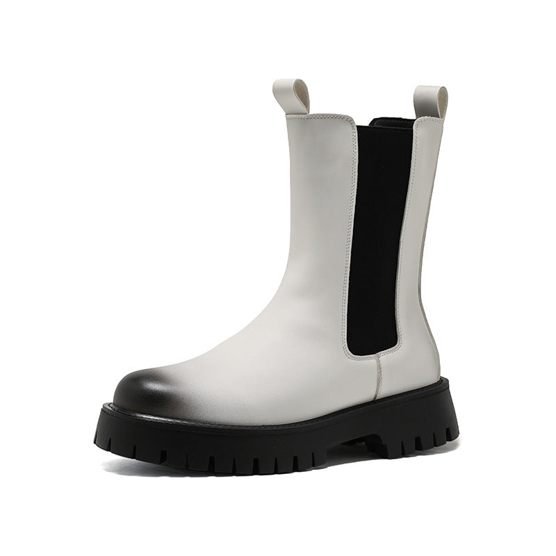 Men's Autumn Breathable Middle High Top Worker Korean Boots