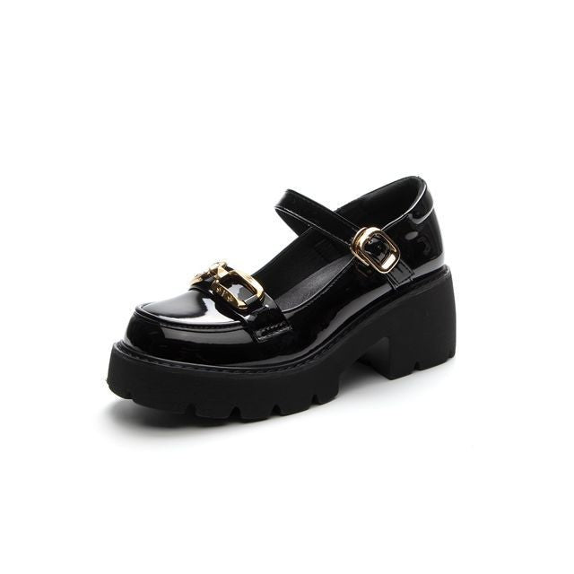 Women's Thick-soled Small Versatile Slip-on Retro British Heels