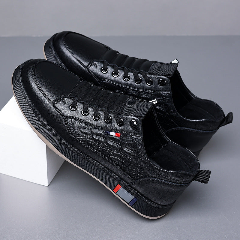 Men's White For Sports Trendy Breathable Men's Casual Leather Shoes