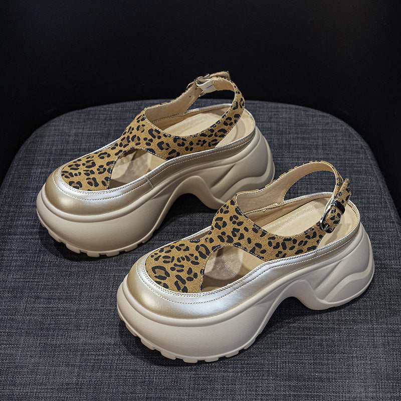 Women's Small Thick Bottom Toe Cap Roman Sandals