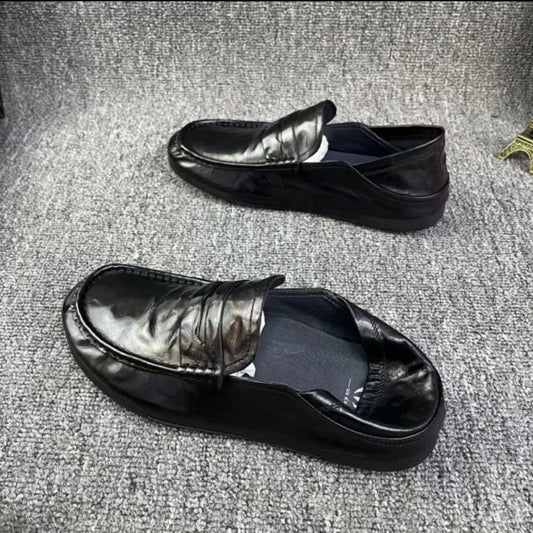 Men's Trendy Korean Versatile Slip-on Driving Genuine Casual Shoes