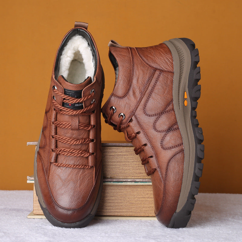 Men's Size Cotton Plus Sizes Warm Thick Fleece-lined Big Men's Shoes