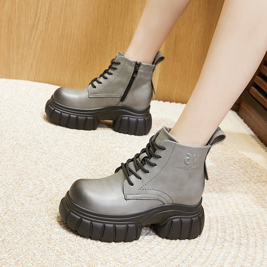 Women's Martin Height Increasing Insole Short British Boots