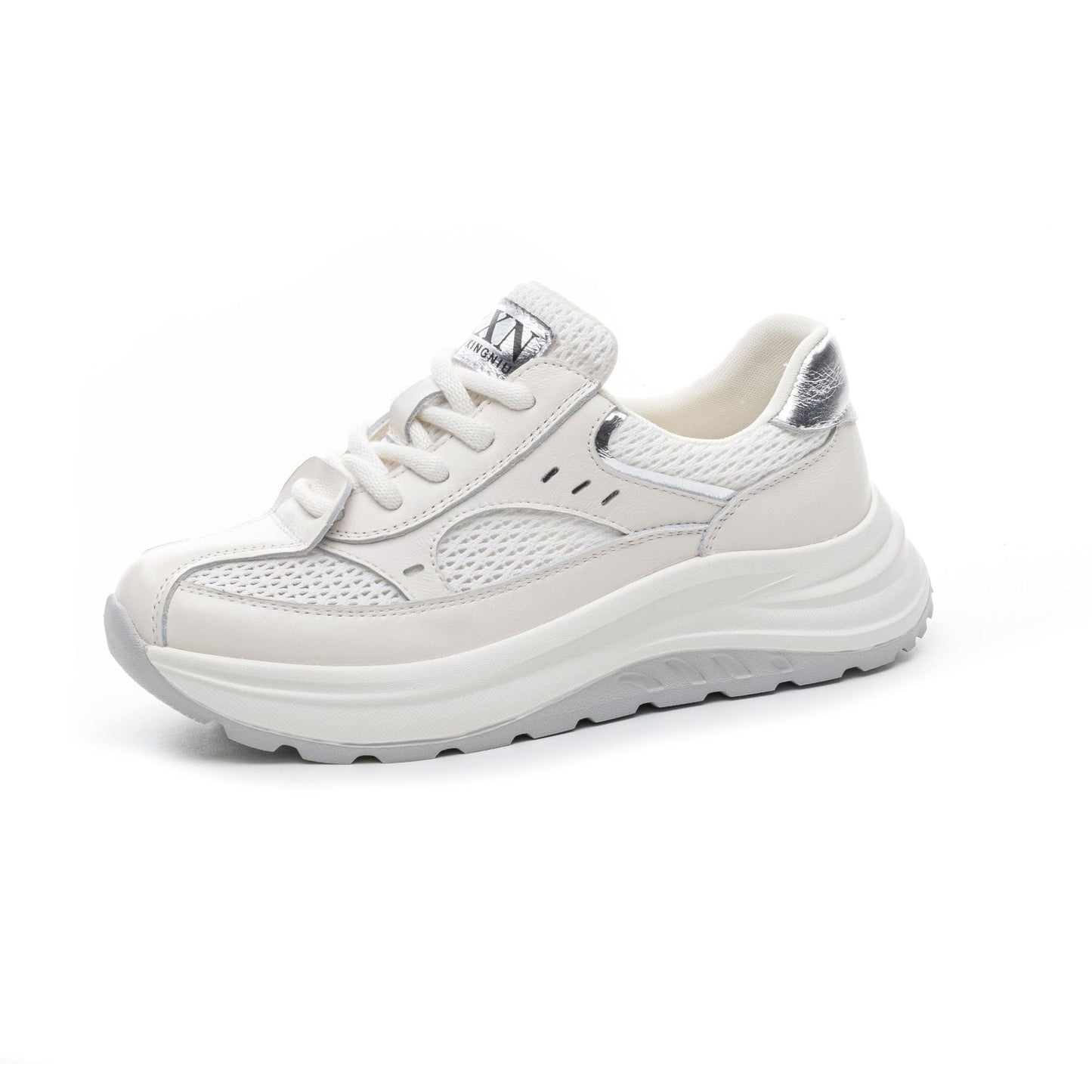Women's Top Layer Cowhide Mesh Summer Breathable Casual Shoes
