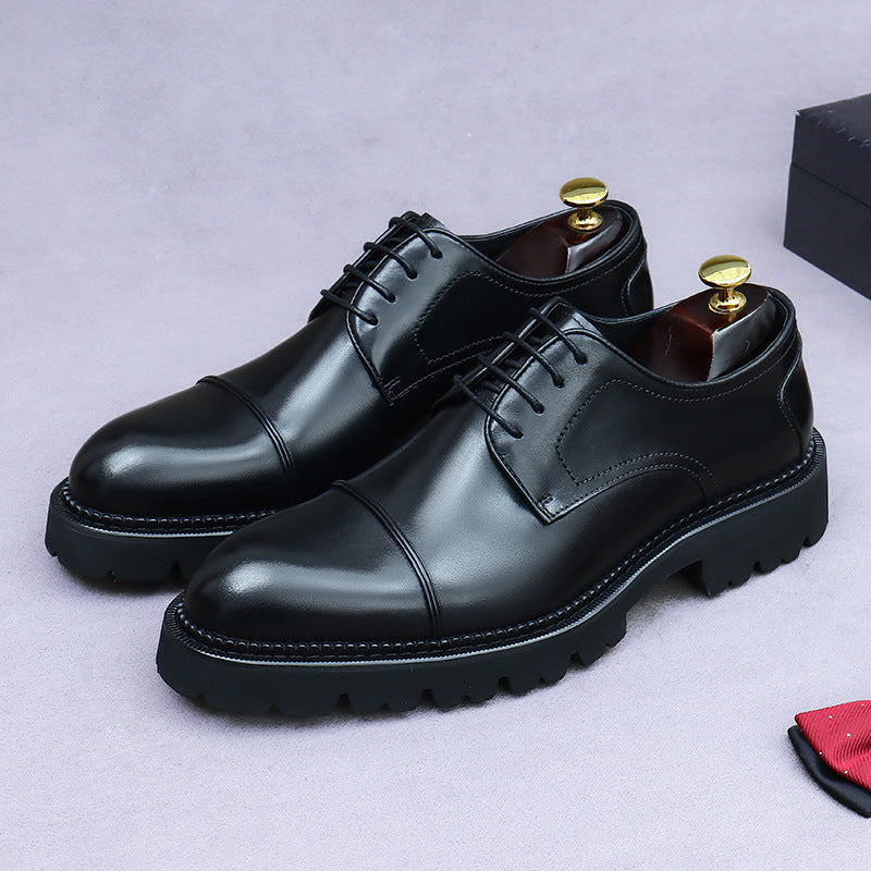 Men's Suit Height Increasing Commuter Style Three Leather Shoes