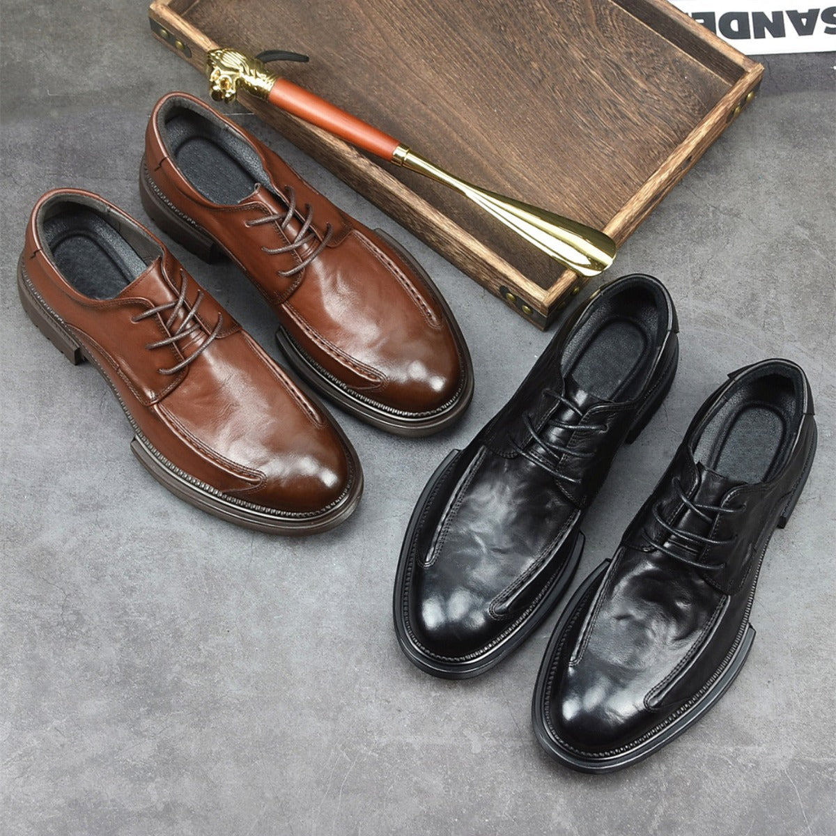 Men's Autumn Business Formal British Style Calf Leather Shoes