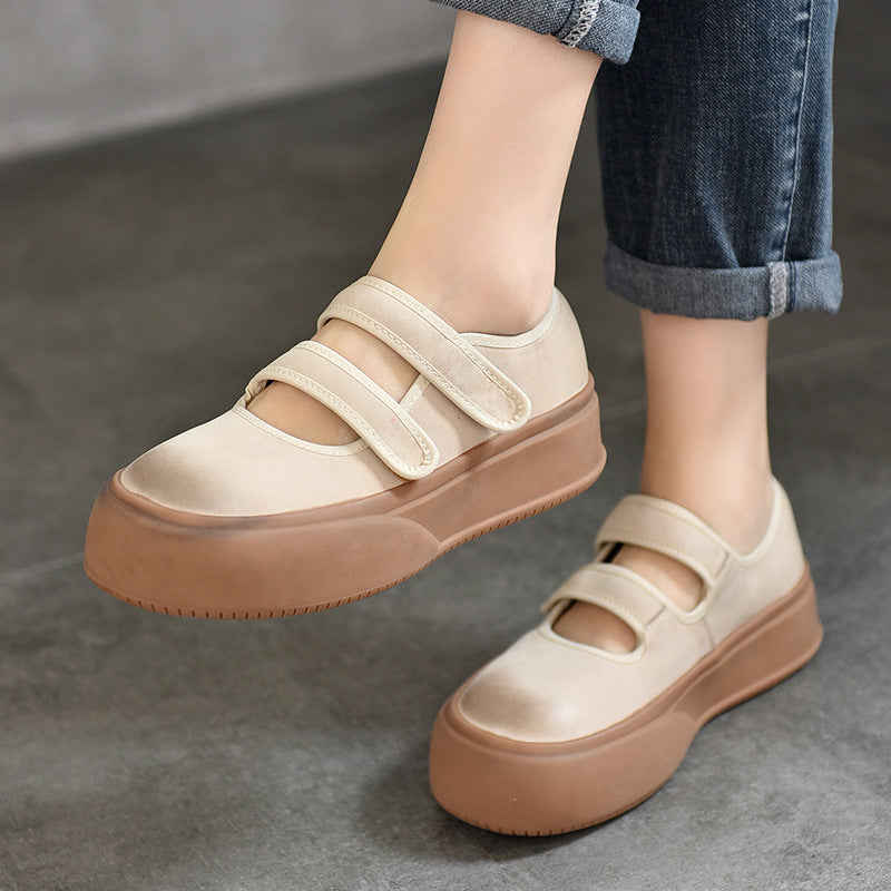 Women's Price Pumps Spring Velcro Platform Retro Casual Shoes
