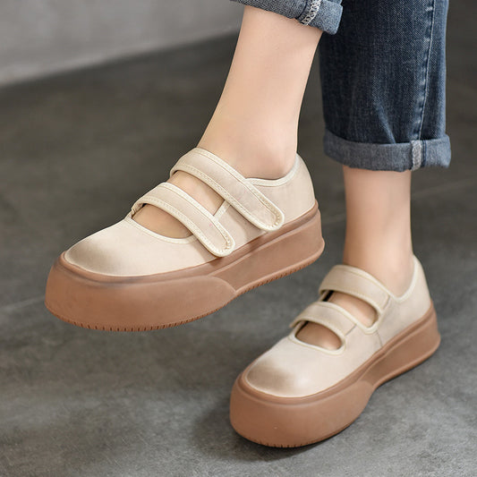 Women's Price Pumps Spring Velcro Platform Retro Casual Shoes