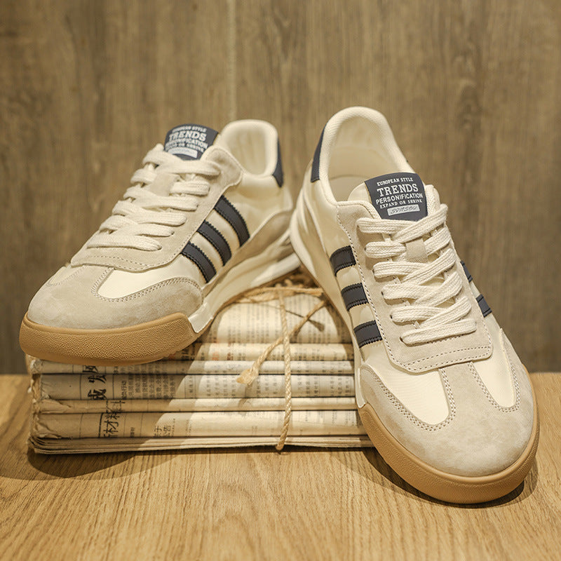 Men's Comfortable Top Layer Pigskin Breathable Four Men's Board Shoes