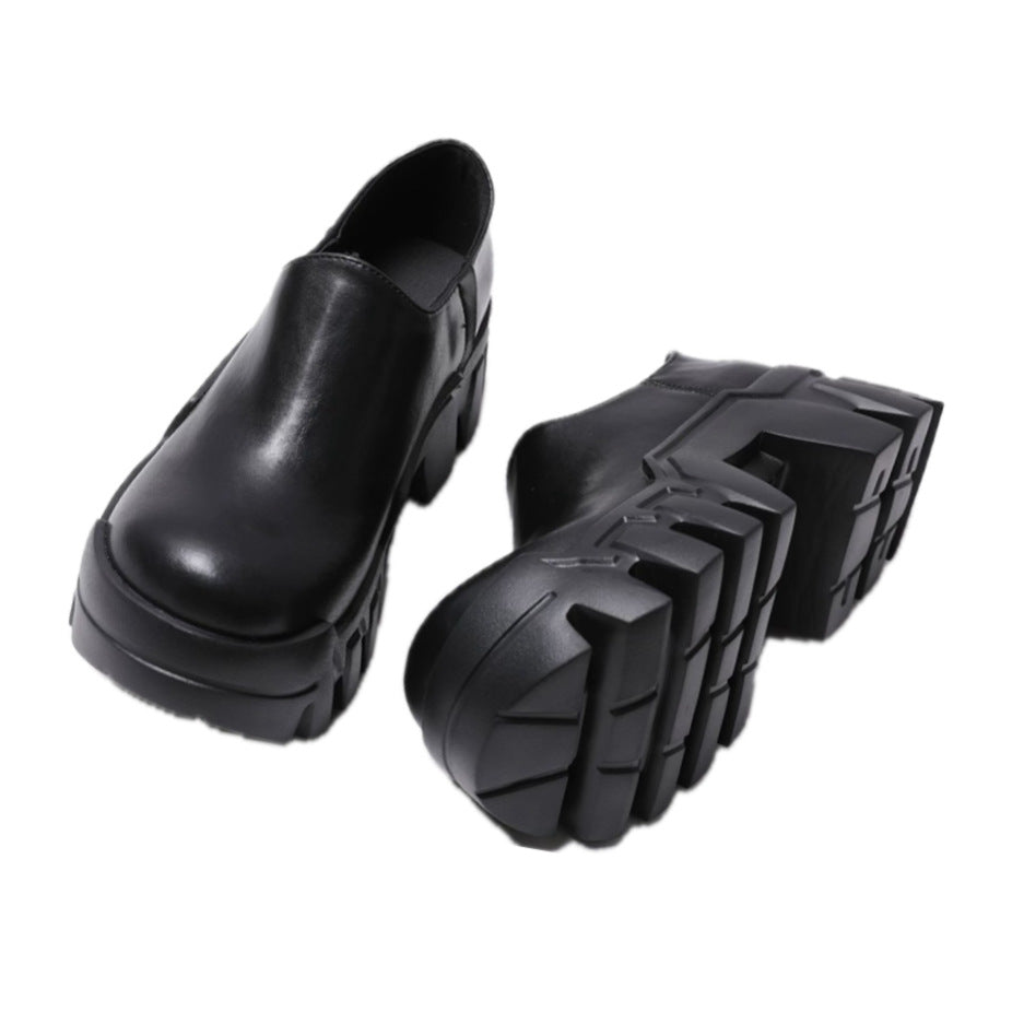 Men's Bulldozer Height Increasing Platform Derby Gear Men's Casual Leather Shoes