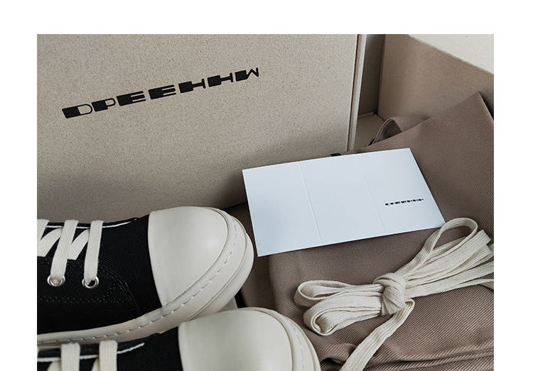 Men's Black White Back Lettered Board Plus Canvas Shoes
