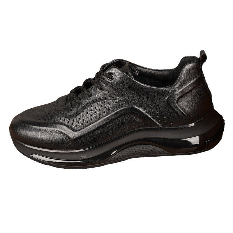 Men's Leisure Breathable Outdoor Sports Round First Leather Shoes