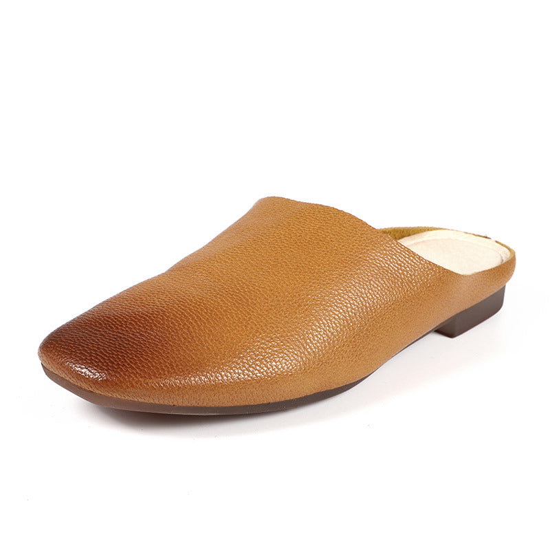 Women's Outdoor Wear Retro Square Toe Lazy Slippers