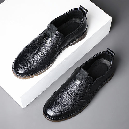 Men's Spring First Layer Cowhide Soft Bottom Casual Shoes