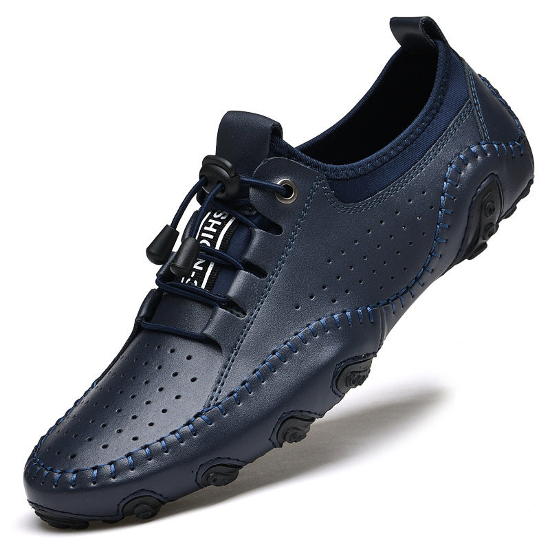 Men's Large Size White British Breathable Soft Men's Casual Shoes