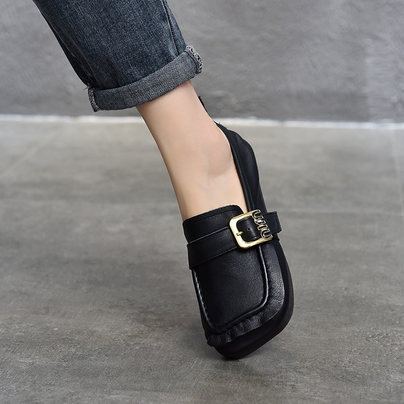 Women's Price Square Head Flat Low-cut Retro Casual Shoes