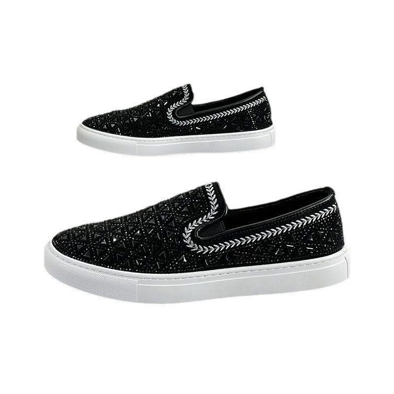 Men's Summer Rhinestone Korean Style British Fashion Canvas Shoes