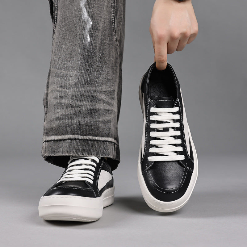 Men's Top Layer Cowhide Design Fashion Bread Leather Shoes