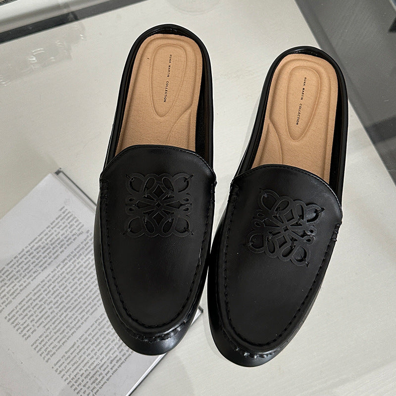 Women's Retro Toe Cap Flat Semi Soft Casual Shoes