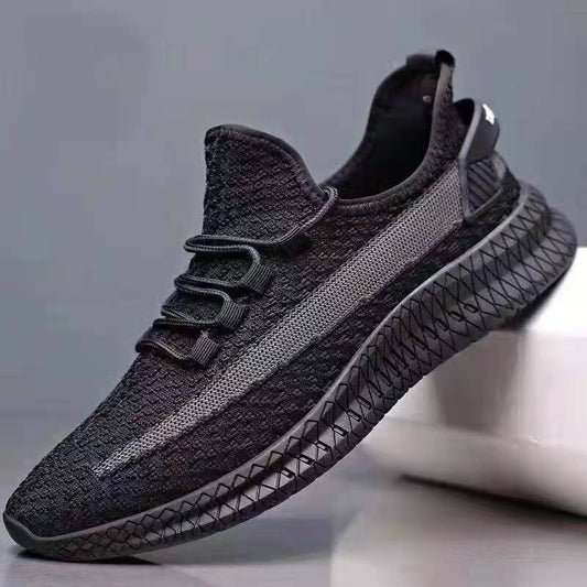 Men's Popular Flying Woven Breathable White Casual Shoes