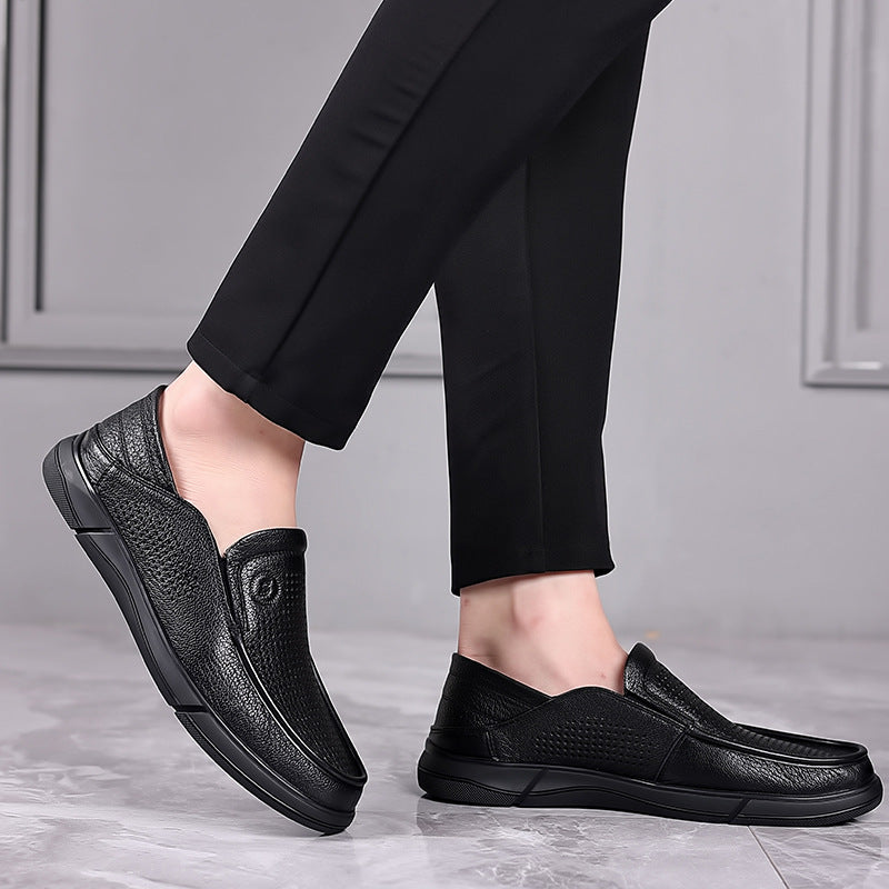 Men's Soft Sole Summer Slip-on Genuine Dad Casual Shoes