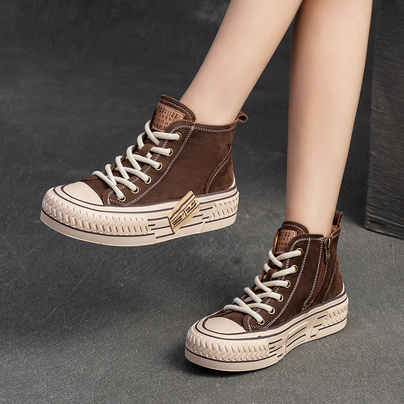 Pumps Front Top Layer Cowhide Light Casual Shoes