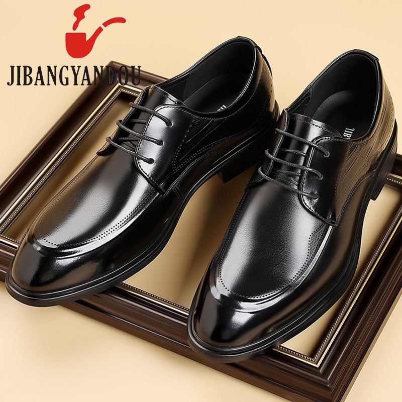 First Layer Pure Cattlehide Inside Pigskin Insole Men's Casual Leather Shoes