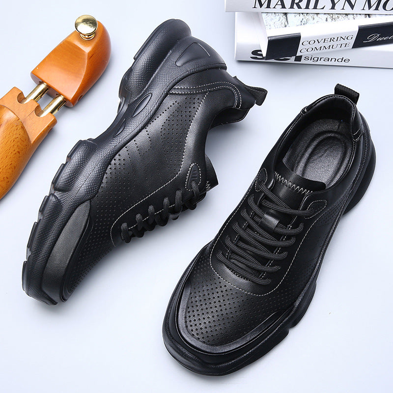 Men's Cowhide Walking Breathable Hollow Sports Lightweight Men's Shoes